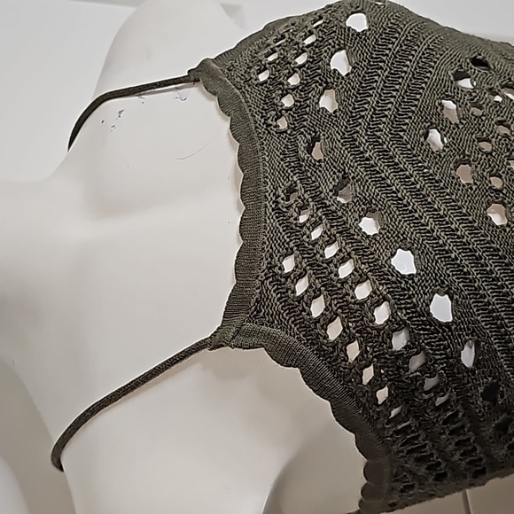 NWT Aerie Olive Green Crochet Dress - Picture 6 of 11